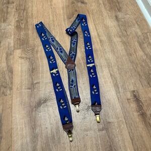 WALT DISNEY | Vintage Hidden Mickey Mouse West Germany Navy Blue Suspenders